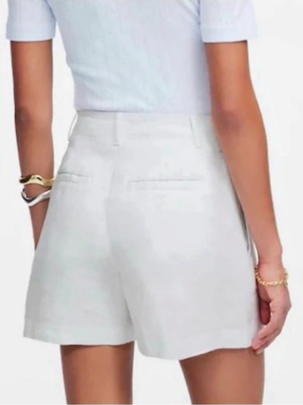 Madewell Fairbanks Shorts 100% Linen Pleated Shorts White size 10 NWT